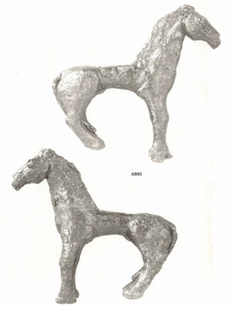 Kommos bronze horse figurine found below the Egyptian god statuettes